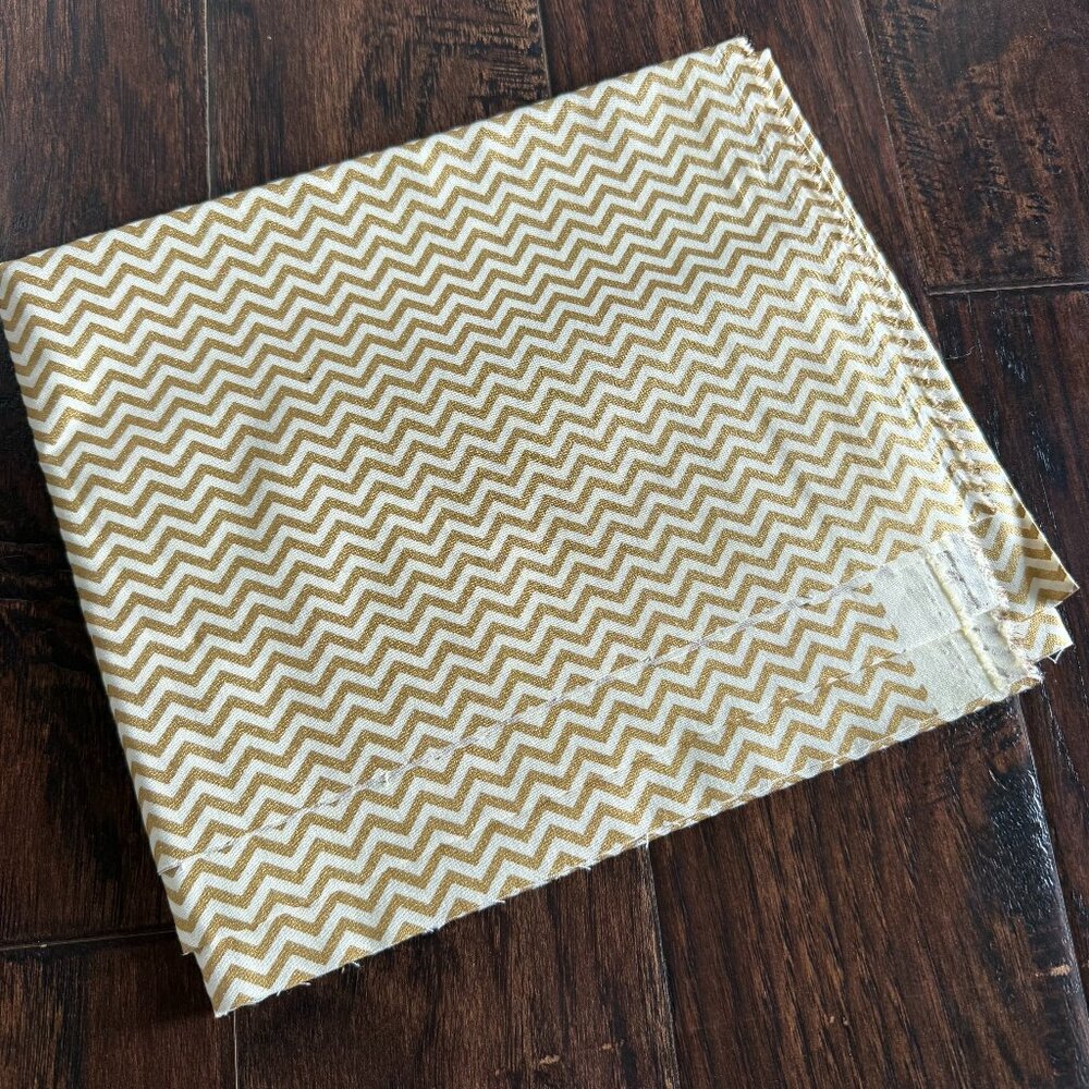 ✨ Joann Metallic Gold Chevron Quilting Fabric – 2 Yards 100% Cotton
